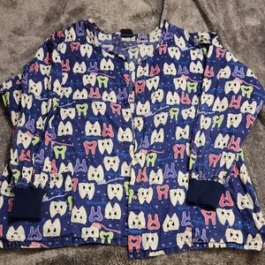 Women's Blue Dental Print Jacket